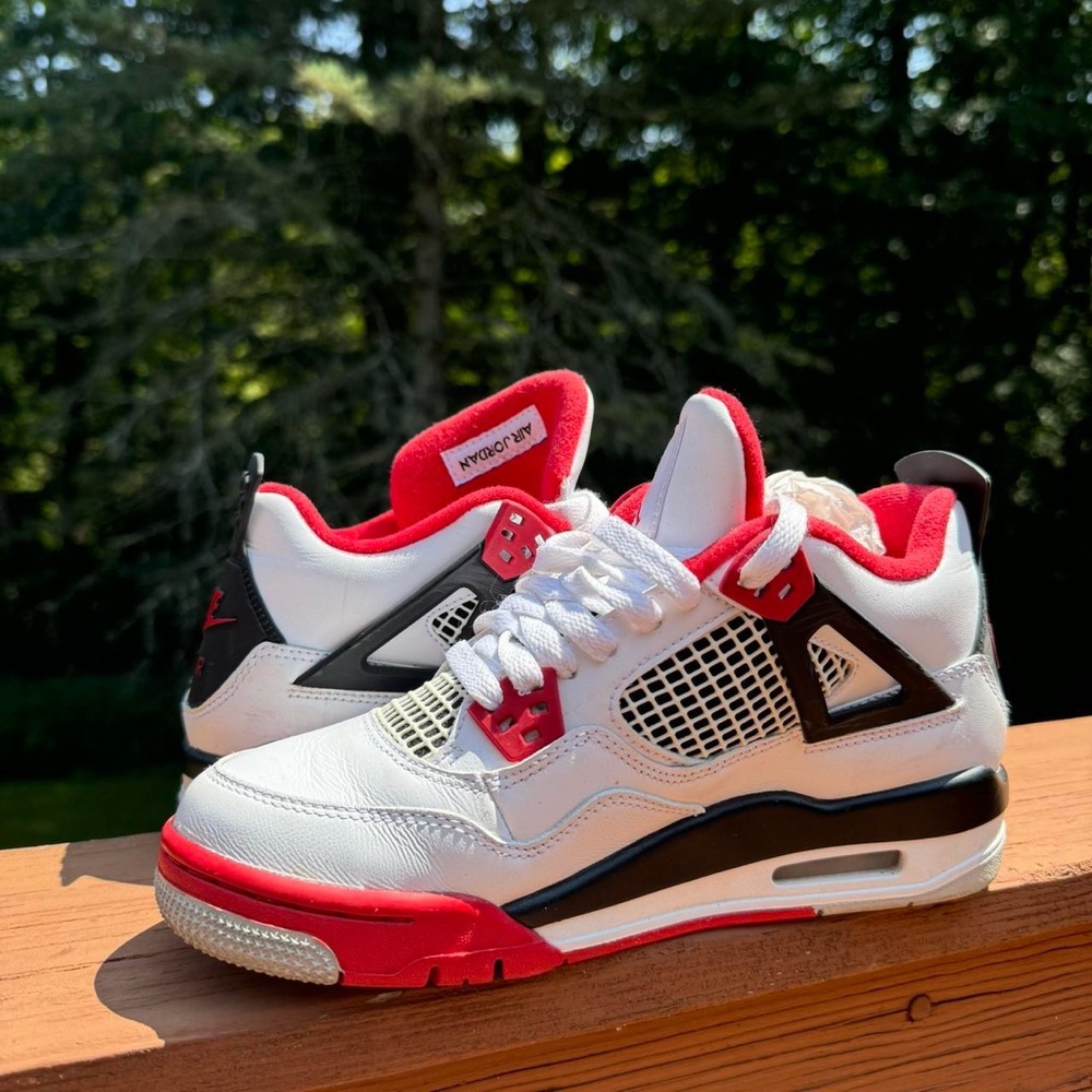 Nike Kids White and Red Basketball Sneakers